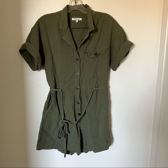 Madewell Lightspun Belted Safari Romper - Picture 3 of 6